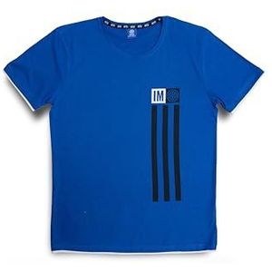 F.C. Inter, T-shirt, ronde hals, ondergoed, korte mouwen, zwart en lichtblauw, ondergoed, officieel product, Blauwe strepen, XL
