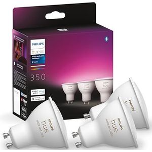Philips Hue Slimme Lichtbron GU10 Spot - wit en gekleurd licht - 3-pack - Bluetooth