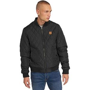 Urban Classics Herenjas Diamond Quilt Nylon Jacket, gewatteerde bomberjack voor mannen in vele kleuren verkrijgbaar, maten S - 5XL