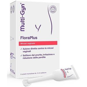 Multi-Gyn FloraPlus helpt bij de vermindering van de symptomen van vaginale schimmelinfecties, 5 tubes à 5 ml