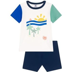 Petit Bateau Jongens A0D76 Pyjacourt, Wit/Veelkleurig, 10 jaar, wit/meerkleurig., 10 Jaar