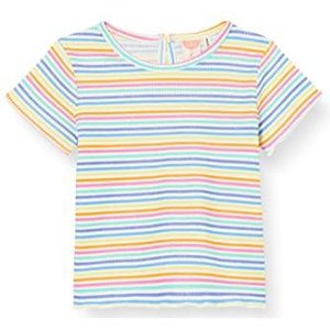 KOTON Gestreept T-shirt met korte mouwen, White Stripe (01L), 18/24 maanden meisje, Witte Streep (01L), 18-24 maanden