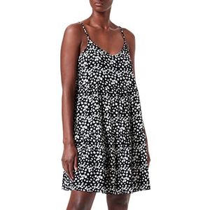 TOM TAILOR Denim Dames Mini-jurk met all-over print 1033465, 30542 - Black Minimal Flower Print, S
