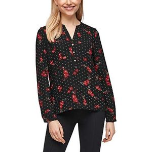 s.Oliver T-shirt voor dames, Black Floral Aop, 40 NL