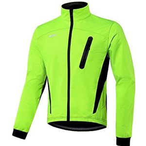 ARSUXEO fietsjack Heren winter thermisch MTB-fietsjack Softshell-jas voor waterdicht en winddicht 16H groen XXL