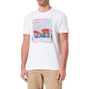 TOM TAILOR Uomini T-shirt met fotoprint 1031626, 20000 - White, XL