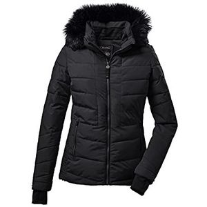 killtec Women's Gewatteerde jas/ski-jas met afritsbare capuchon en sneeuwvanger KSW 210 WMN SKI QLTD JCKT, black, 46, 37317-000