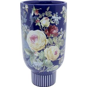Kare Design decoratieve vaas Rose Magic, bloemenvaas, tafelvaas, blauw, artikelhoogte 27 cm