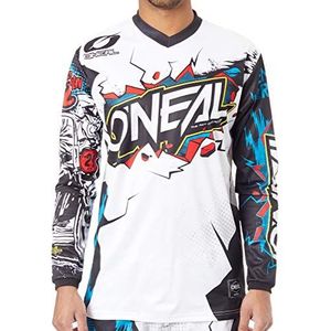 O'NEAL | Jersey | Enduro Motorcycle | Geschikt voor maximale bewegingsvrijheid, Innaaibare elleboogbescherming, Ademend materiaal | Jersey Element Villain | Volwassen | Wit | Maat M