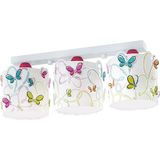 Dalber Kinder hanglamp plafondlamp kinderkamer kinderlamp 3-Lichts Butterfly Vlinders veelkleurig