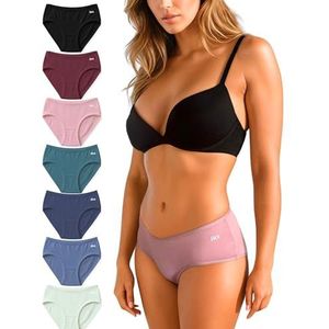 Bea 7pk Mid Waist Bamboe Slip Veelkleurig, Meerkleurig, XS