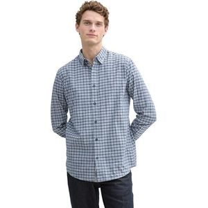 Tom Tailor - Geruit Shirt - Overhemd - Lichtblauw - 100% Katoen