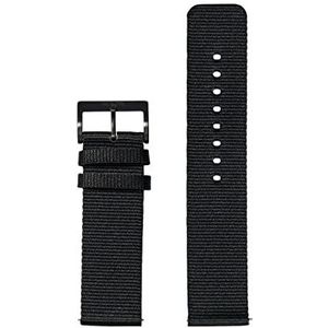Nixon Wisselarmband voor horloges met 23 mm afstand van nylon in de kleur zwart, met gesp van roestvrij staal en met armbandoog van gerecycled kunststof, BA007-000-00, zwart, 23mm, Riemen.