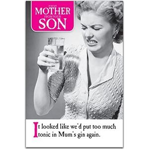 Moederdag kaart grappige grap retro thema - te veel tonic in mama's Gin' multi