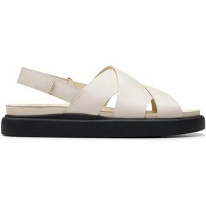 Clarks - Aristella Sun - Sandalen - Crèmekleurig - Leer - Klittenband
