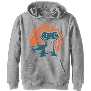 Disney Frozen 2 Salamander Circle Boy's Hooded Pullover Fleece, Athletic Heather, Small, Athletic Heather, S