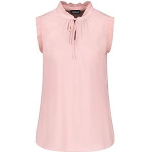 Taifun Linnen blouse voor dames, mouwloos, blouse zonder mouwen, blouse, effen, Flushed Rose, 36
