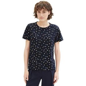 TOM TAILOR T-shirt voor dames, 34760 - Navy Multicolor Minimal, 3XL