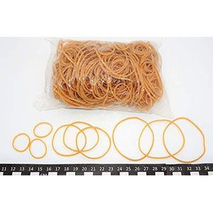 Progom - Elastieken – blond – verschillende maten – lengte plat: 30 mm, 60 mm, 80 mm – breedte: 1,7 mm – zak 100 g