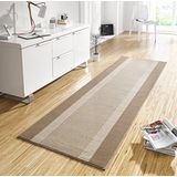 Hanse Home Tapijtloper met band, 80 x 200 cm, zacht, laagpolig tapijt, modern design, loper voor hal, slaapkamer, kinderkamer, badkamer, woonkamer, keuken, decoratieloper, beige crème