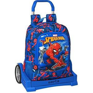 Safta 522 Ergonomische rug met trolley Safta Evolution van SpiderMan Great Power, 320 x 140 x 420 mm, Blauw/Rood, One size