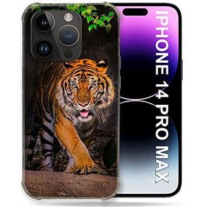 Beschermhoes voor iPhone 14 Pro Plus (6,7 inch) dier tijger jungle