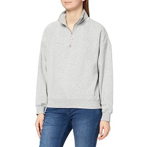 OBJECT OBJKAISA L/S Zip Sweat Pullover NOOS Sweatshirt, Light Grey Melange, M