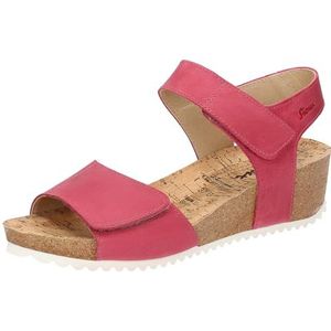 Sandalen - Effen - Glad Leer - Velcro Sluiting - Middelhoge Hak