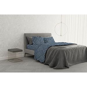 Italian Bed Linen MB Home Basic "Dafne" lakenset, Citylife blauw, dubbel