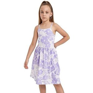 DeFacto Meisjesjurk - modieuze jurk voor stijlbewuste meisjes, Volgens Violet, 8-9 Jaren