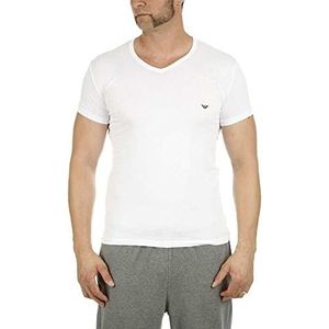 Emporio Armani T-shirt voor heren, wit/marineblauw, XL