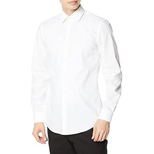 HUGO Heren C-Jenno Slim-Fit overhemd van gemakkelijk te strijken katoen-popeline, wit, 42