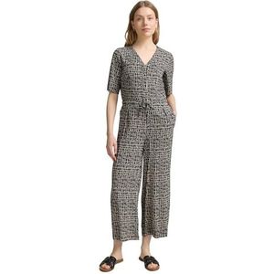 TOM TAILOR Jumpsuit voor dames met patroon, 38117 - Abstract Black Grid Design, 36