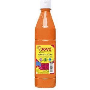 Jovi - Vloeibare temperaverf, fles van 500 ml, oranje kleur, verf op basis van natuurlijke ingrediënten, gemakkelijk te wassen, glutenvrij, ideaal voor schoolgebruik (50606)