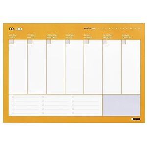Miquelrius - TO-DO Horizontale weekplanner, A4, 297 x 210 mm, tijdloze planner gelijmd, 54 vellen, 9 kleuren, wit papier 80 g/m²
