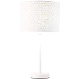 BRILLIANT Galance tafellamp grote witte binnenverlichting, tafellampen, decoratief | 1x A60, E27, 40W, geschikt voor normale lampen (niet inbegrepen) | A ++ | Edel structuurscherm gemaakt van echt vinylbehang