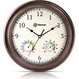 Stille Wandklok 30cm - Niet-Tikkende Ronde Klok Met Groen Frame Geruisloze Wandklok Voor Woonkamer Slaapkamer Keuken Kantoor Modern Design