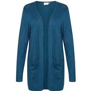 KAFFE Gebreide damesjas, lange mouwen, heuplengte, zakken, gebreid, vooraan pullover, dames, Legion Blauw, S