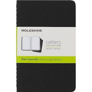 Moleskine S04916 Cahier Notitieboek, set van 3 stuks, effen, zwart, (QP313)