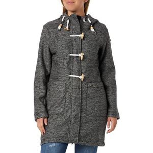 Fumo Gebreide fleece duffelcoat voor dames, graniet grijs melange, L