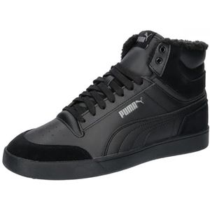 PUMA Unisex Shuffle Mid Fur Sneaker, Puma Zwart PUMA Zwart Staal Grijs, 41 EU