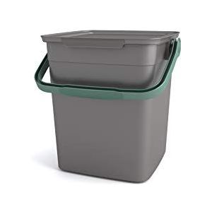 Kis Smart Bio compostemmer 9L met deksel en handvat, grijs/groen