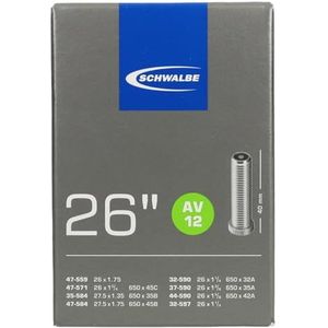 Schwalbe Fietsbinnenband AV12 32/47-559/597 EK AGV 40 mm, zwart, 26 x 1 1/8-1,75 inch AV40 mm