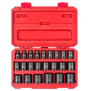 TEKTON 1/2 Inch Drive 6-punts Impact Socket Set, 23-delig (10-32 mm) | SID92322