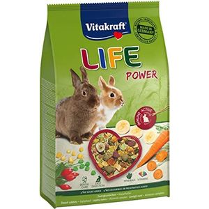 Vitakraft Life Power Voeding voor dwergkonijnen, met vitaminen en mineralen, zonder toegevoegde suiker (4 x 1,8 kg)