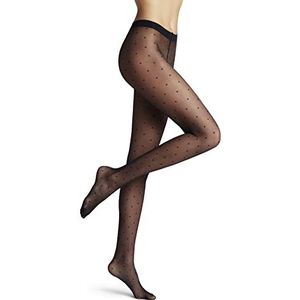 FALKE Dames Panty Dot 15 DEN W TI Sheer Gedessineerd 1 Stuk, Blauw (Marine 6179), S-M