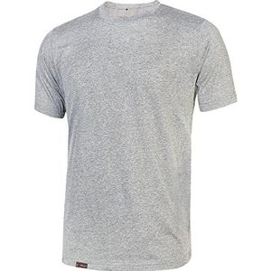 U-Power EY205GS-L-T-shirt met korte mouwen, model Linear Grey Silver, maat L, poloshirt, zwart, heren, Blanco Y Gris, L