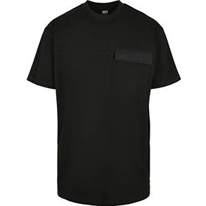 Urban Classics Heren T-shirt Oversized Big Flap Pocket Tee, mannen T-shirt met borstzak in zwart of wit, maten S - XXL