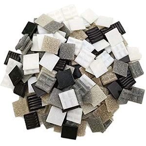 Armena Mozaïeksteen mozaïektegels glas 2x2cm 500g (Circa 170 stuks) wit-grijs-zwart, 2102045001006