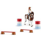 schleich Horse CLUB 42441 12-delige paardenset Hannahs rijpaard, rodeo-paardrijden met cowgirl en paard, realistische western rodeo, boerderij, paarden, speelgoed voor jongens en meisjes vanaf 5 jaar